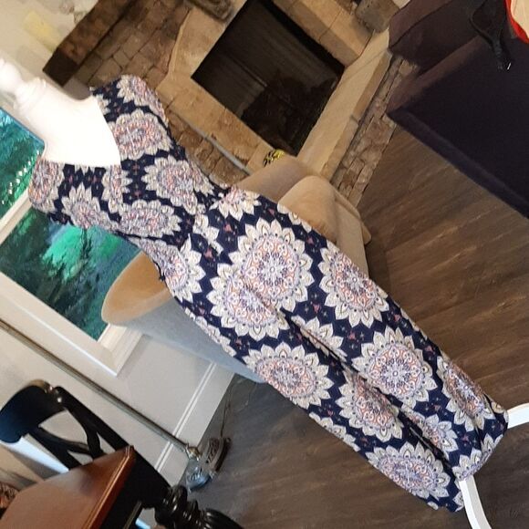 Cute Navy Jumpsuit with Print - Picture 1 of 9